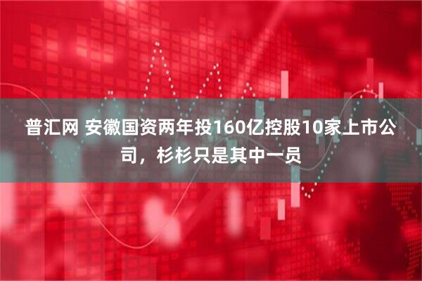 普汇网 安徽国资两年投160亿控股10家上市公司，杉杉只是其中一员
